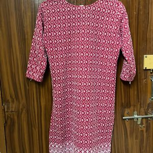 Pink Embroidered Kurta