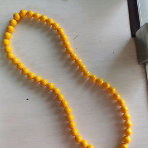 Orange Colour Big Beads Necklace