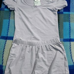 HnM Lavender Pyjama Set Top And Short