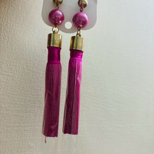 Pink Tassels Earrings