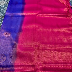 Brand New Dual Tone Mulberry Silk - Blue And Pink