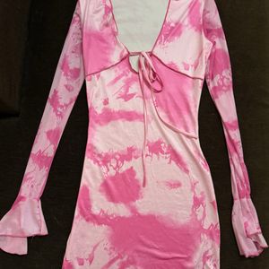 Brand New Pink Tie Dye Mini Dress