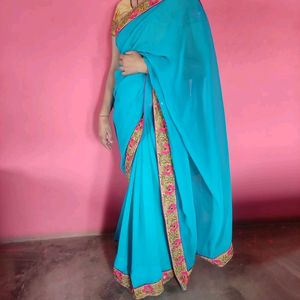 💙Beautiful Blue Saree For Women💙