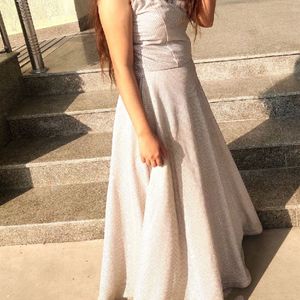 PARTY WEAR SILVER GOWN