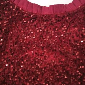 Red Glitter Party Wear Top