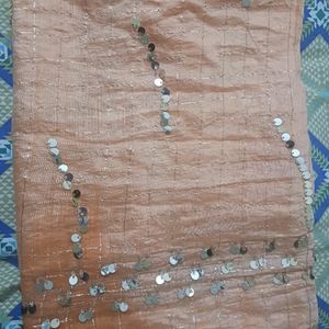 Light Orange Dupatta With Sequence Work