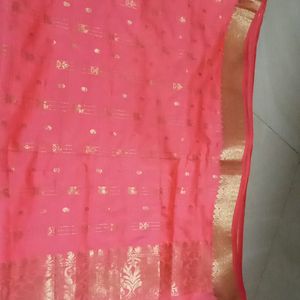 Peach Festival Wear Saree