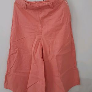 Stylish Peach Colored Pant With Belt Plazo Style C