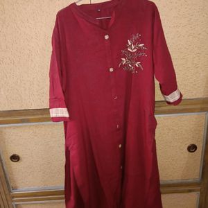 Beautiful Marron Straight Kurta Set