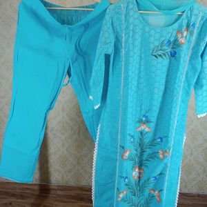 Cotton Schiffli Suit Set