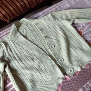 Pastel Green Buttoned Sweater