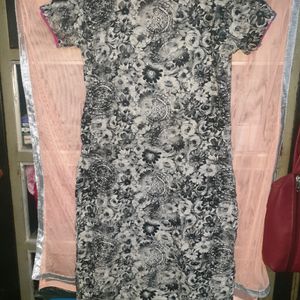 Black Floral Kurta