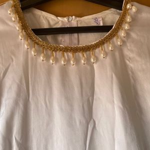 White Satin Pearl Dress