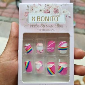 Rainbow Press On Nail