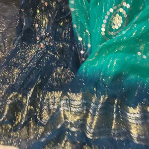 Blue diamond saree