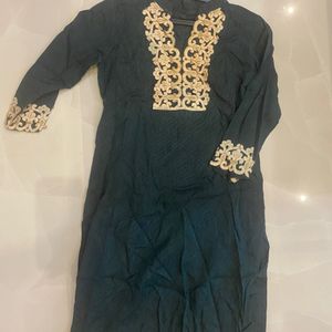 Bottle Green Lace Kurti