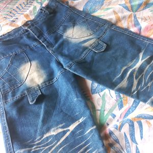 Knee Length Baggy Denim Pant