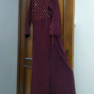 Maroon Colour Kurta With Sequence Work On Front