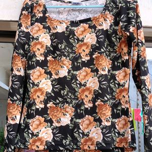 Multicolour Floral Top Black Dominant