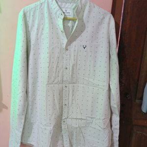 Allen Solly Off White Menderian Collar Shirt