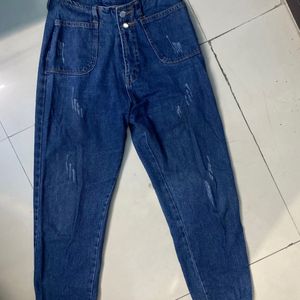 Women High-Waisted Denim Joggers