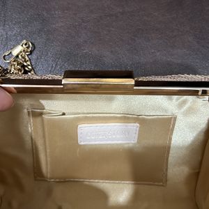 Gold Brown Clutch Bag