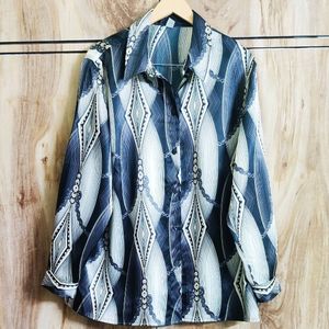 Grey Printed Shirt Size-48