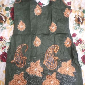 Cotton Thread work Kurta With Churidaar Pajami