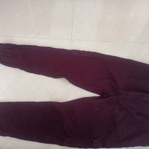 Maroon Cargo Trousers