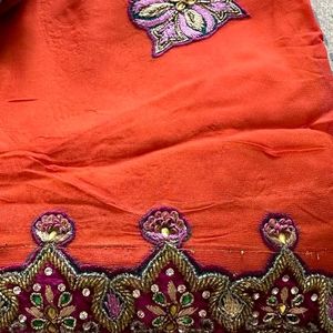 Handwork Heavy Saree For Wedding Reception