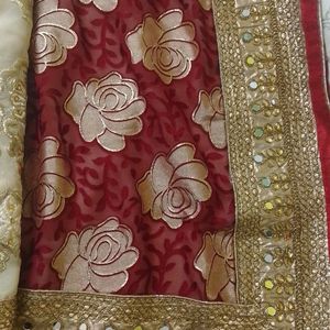 Georgette Saree With Heavy Work Embroidery