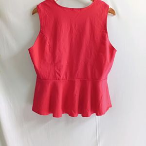 💥SALE_50%_OFF💥Red Peplum Top, Sleeveless