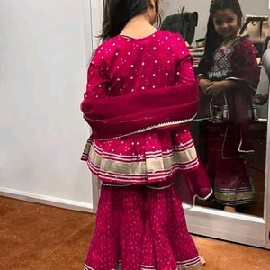 Girl Sharara Set 3_4 Year  Ek Dum New H