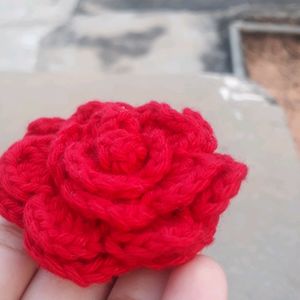 Crochet Red Rose Choker