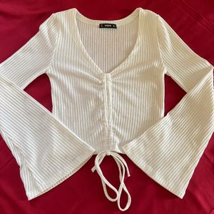 White Drawstring Top