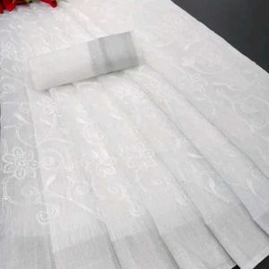 Pure Cotton Embroidery Saree