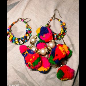 Western Colourful Earing Set Of Two Pairs