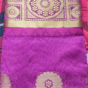 Purple Cotton Saree