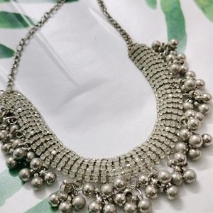 Jwellery Set Necklace Earrings Silver Oxidised