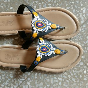 Used Rubber Chappal Flats