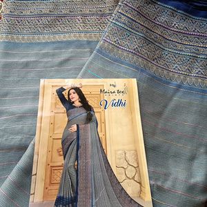 Printed Blue Saree