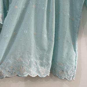 Sky Blue Chikan Top