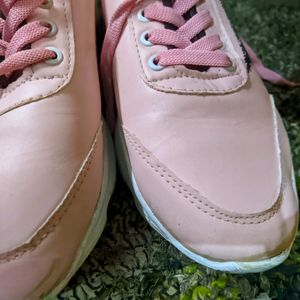 Casual Pink Sneakers with Heels