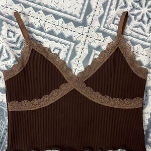 H&M Brown Lace Cami Top