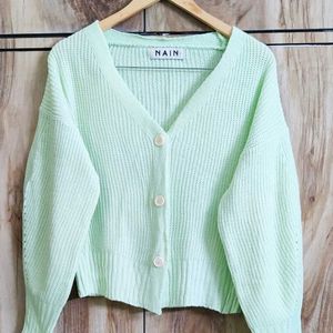 Light Green Cardigan Size-38