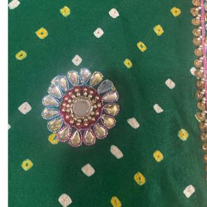 Pure Silks Kundan Heavy Works.