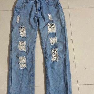 Cuts Blue Denim Jeans