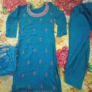 Cotton Suit Set With Dupatta