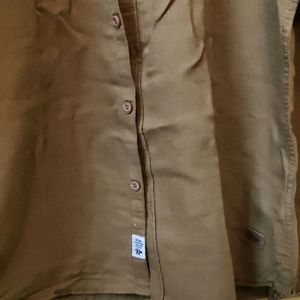 Roadster Men Khaki Cotton Shirt