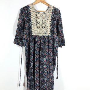 Navy Blue Printed Kurta(Women’s)